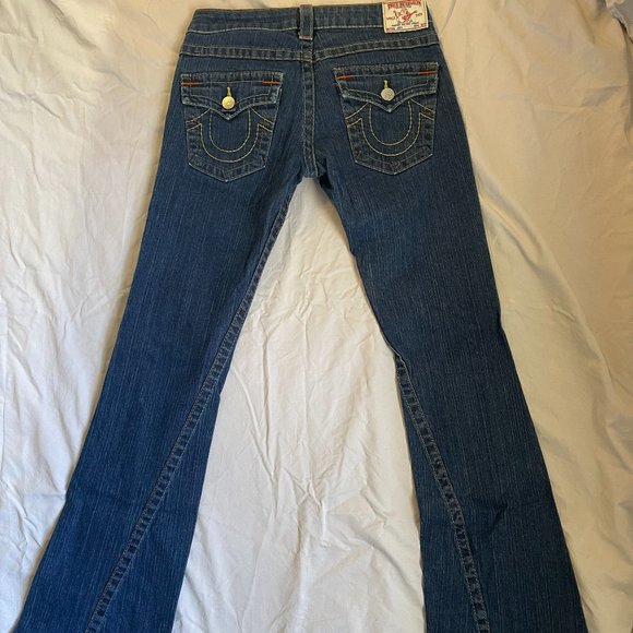 True Religion Womens Flared Blue Jeans Size 27 Style - Picture 1 of 4